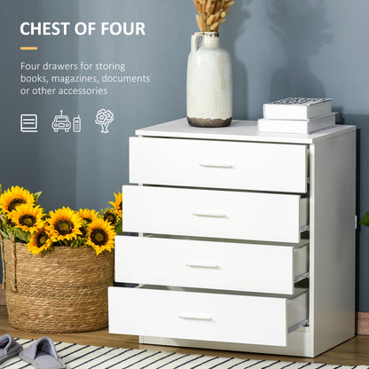 Ziroma Metal And Wood White 4 Drawer Storage Chest