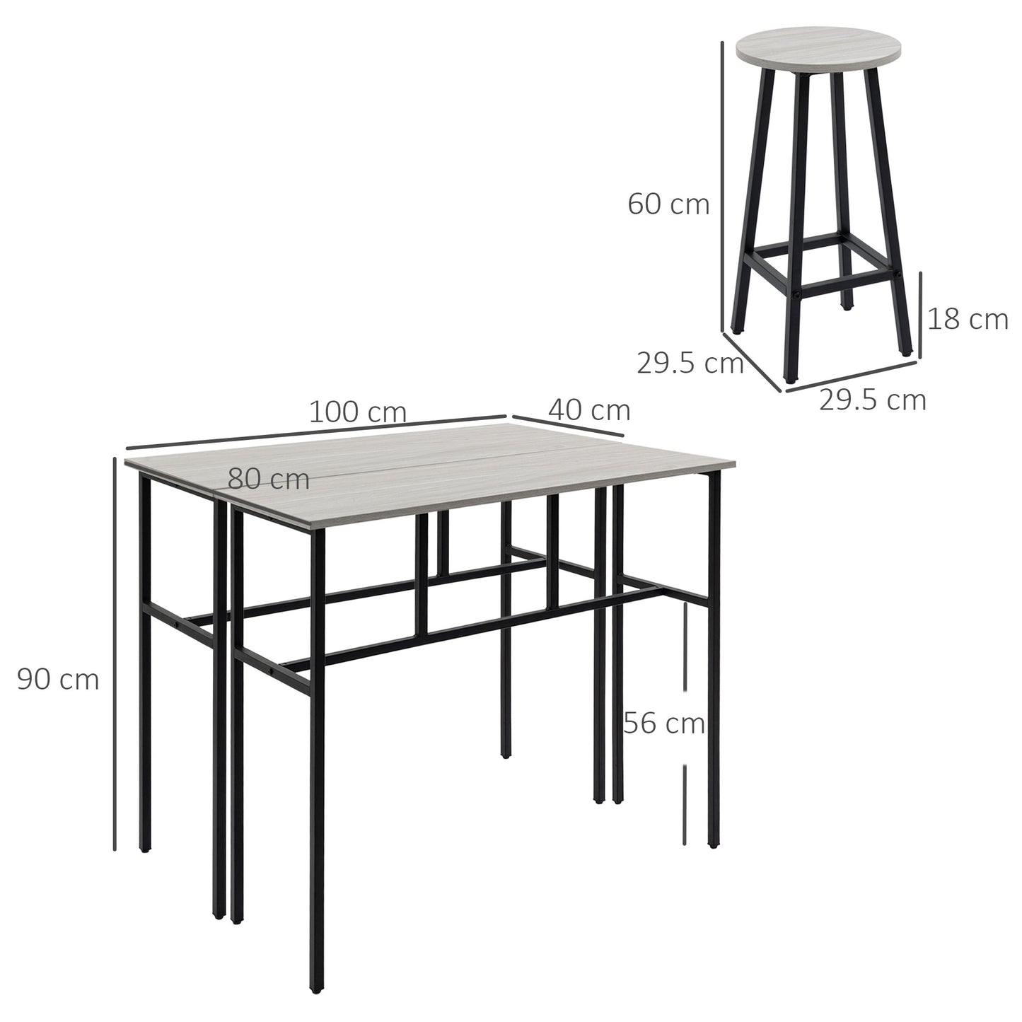 Lura Rika Metal Grey 6 Piece Bar Dining Set With 4 Stools