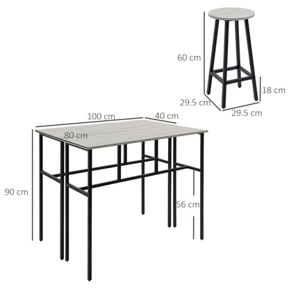 Lura Rika Metal Grey 6 Piece Bar Dining Set With 4 Stools