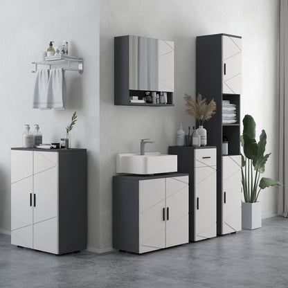Vipa Luve Light Grey Under Sink Vanity Cabinet With Double Doors Adjustable Shelving And U Cut Out