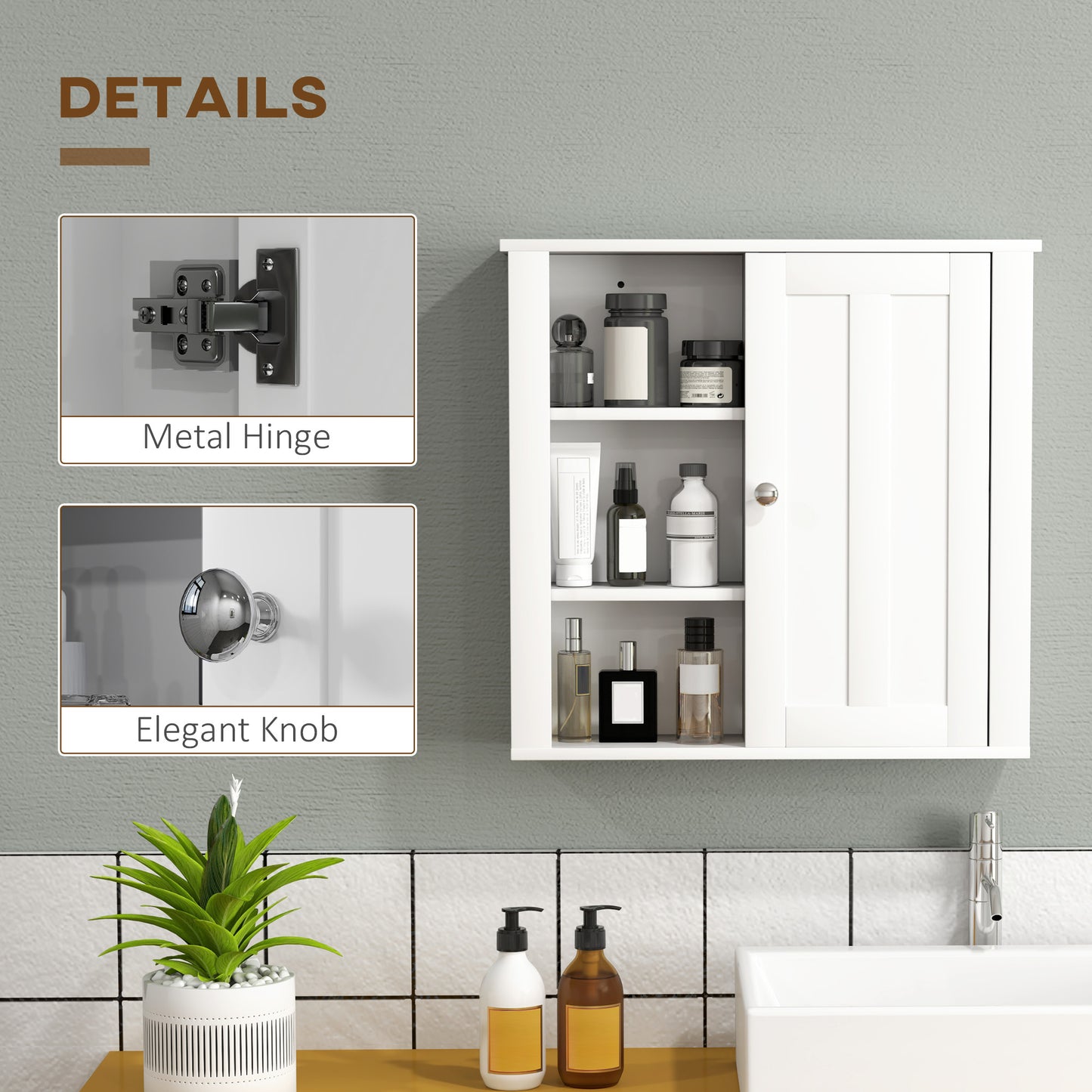 Norayo Minimal White Bathroom Storage Cabinet With Clean Line Design
