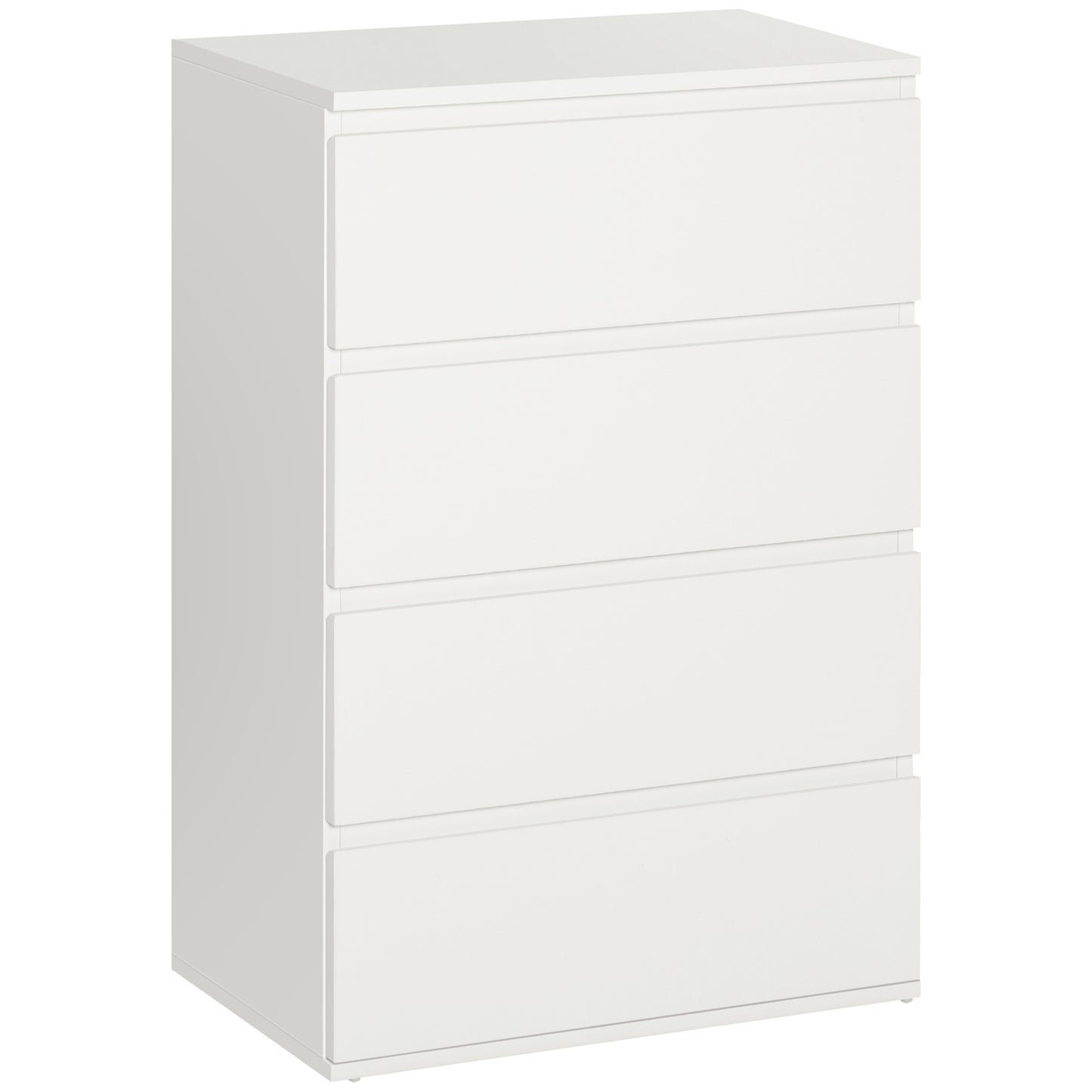Hama Wooden White 4 Drawer Chest Of Drawers For Bedroom Storage