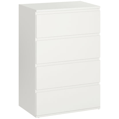 Hama Wooden White 4 Drawer Chest Of Drawers For Bedroom Storage
