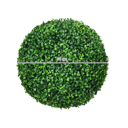 Tasa Halo Pair Of Artificial Boxwood Ball Plants In Green Finish