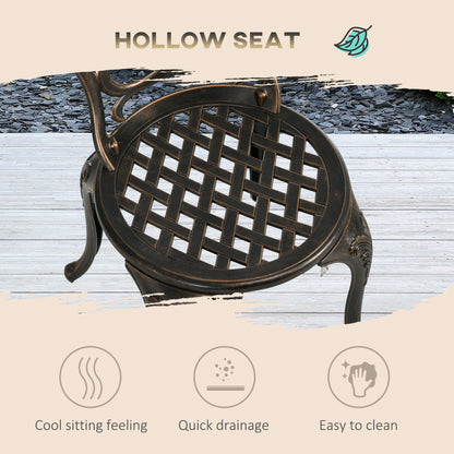 Niso Aluminium Bronze Tone 3 Piece Garden Bistro Set With Umbrella Hole Table And Chairs