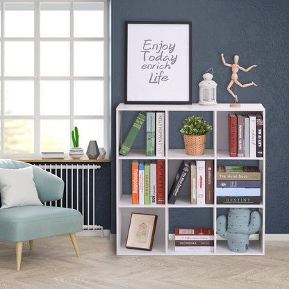 Naleno Wood White 9 Cube Storage Shelving Unit