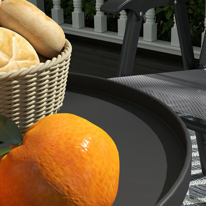 Tocore Metal Black 2 Tier Outdoor Garden Double Try Bistro Table