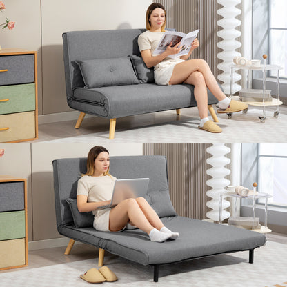 Maba Linen Look Grey 2 Seater Sofa Bed