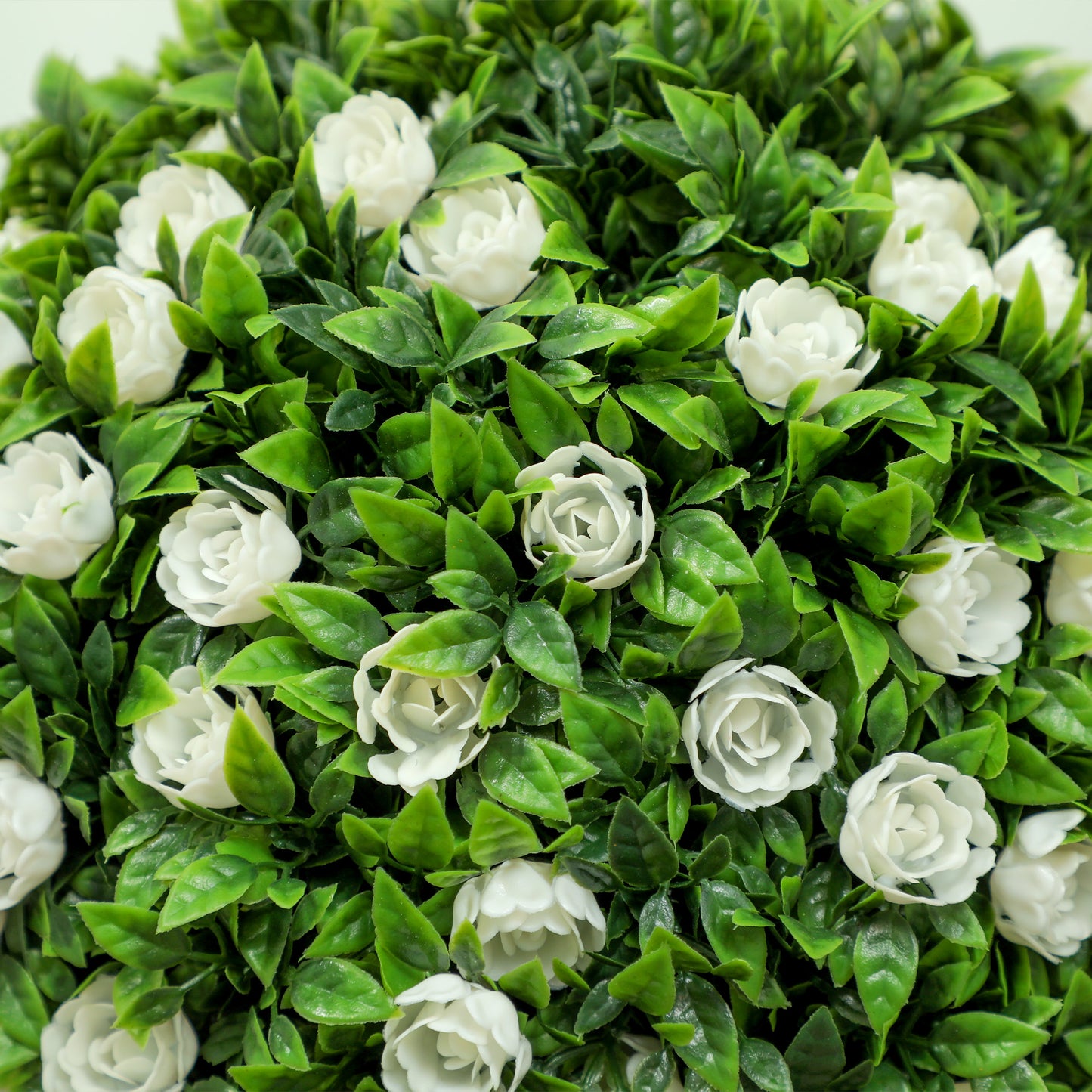 Rahafi Set Of 2 Artificial Rose Flower Topiary Ball Trees In Pots H8 60cm White