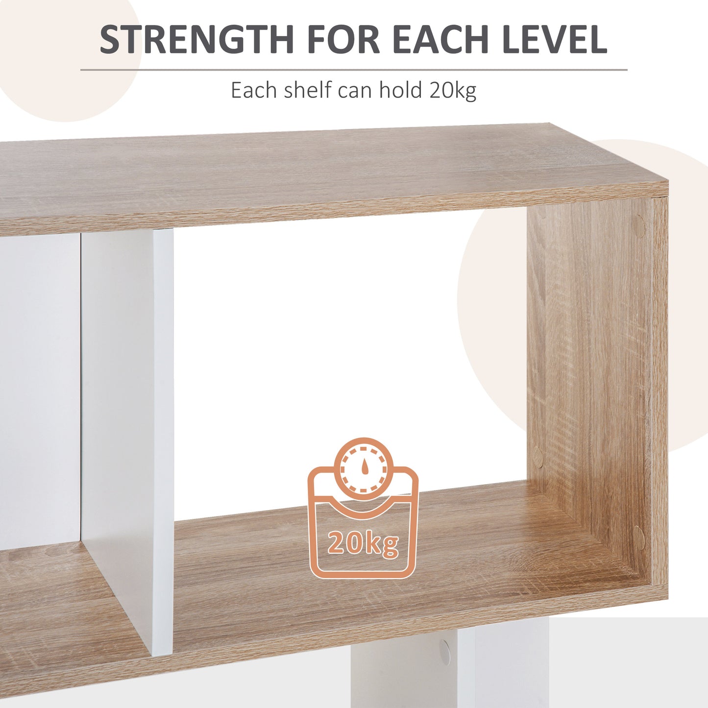 Soli Leco Wood Oak And White S ShaFauxd Freestanding Bookcase With 5 And 6 Tier Layout