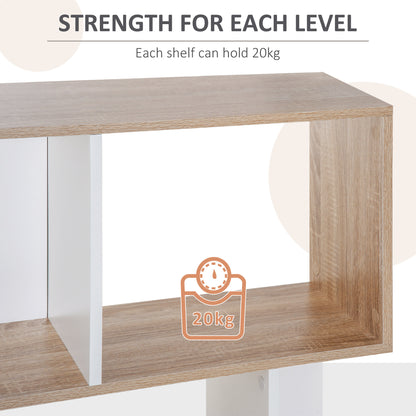Soli Leco Wood Oak And White S ShaFauxd Freestanding Bookcase With 5 And 6 Tier Layout