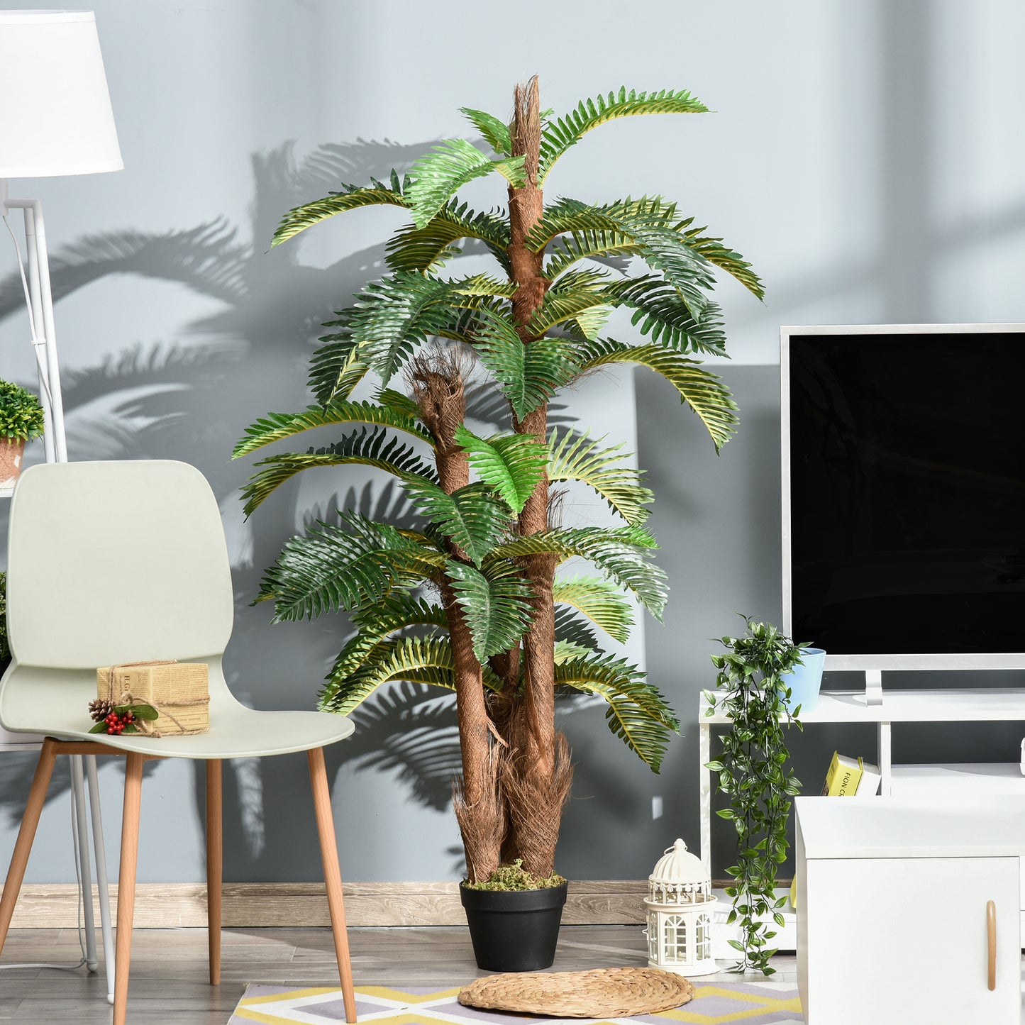 Nohane Roma Artificial Green Fern Style Plant In Pot For Interior Decorative Use
