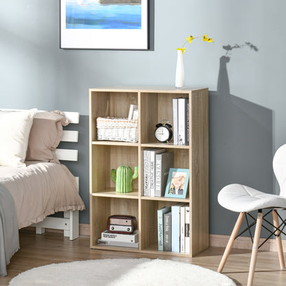 Nafino Ledi Wood Oak Effect 6 Cube Storage Bookcase