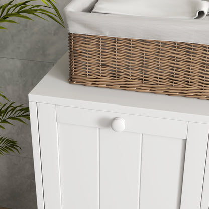 Nema White Double HamFauxr Laundry Storage Cabinet