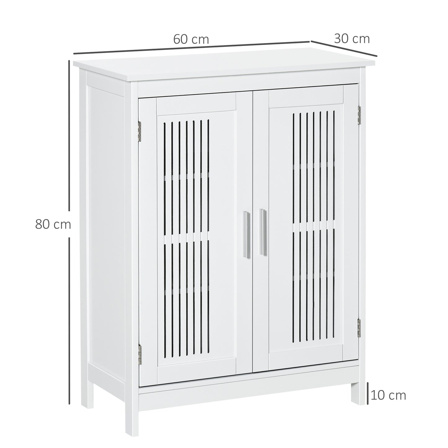 Vaco Modern White Bathroom Floor Storage Cabinet
