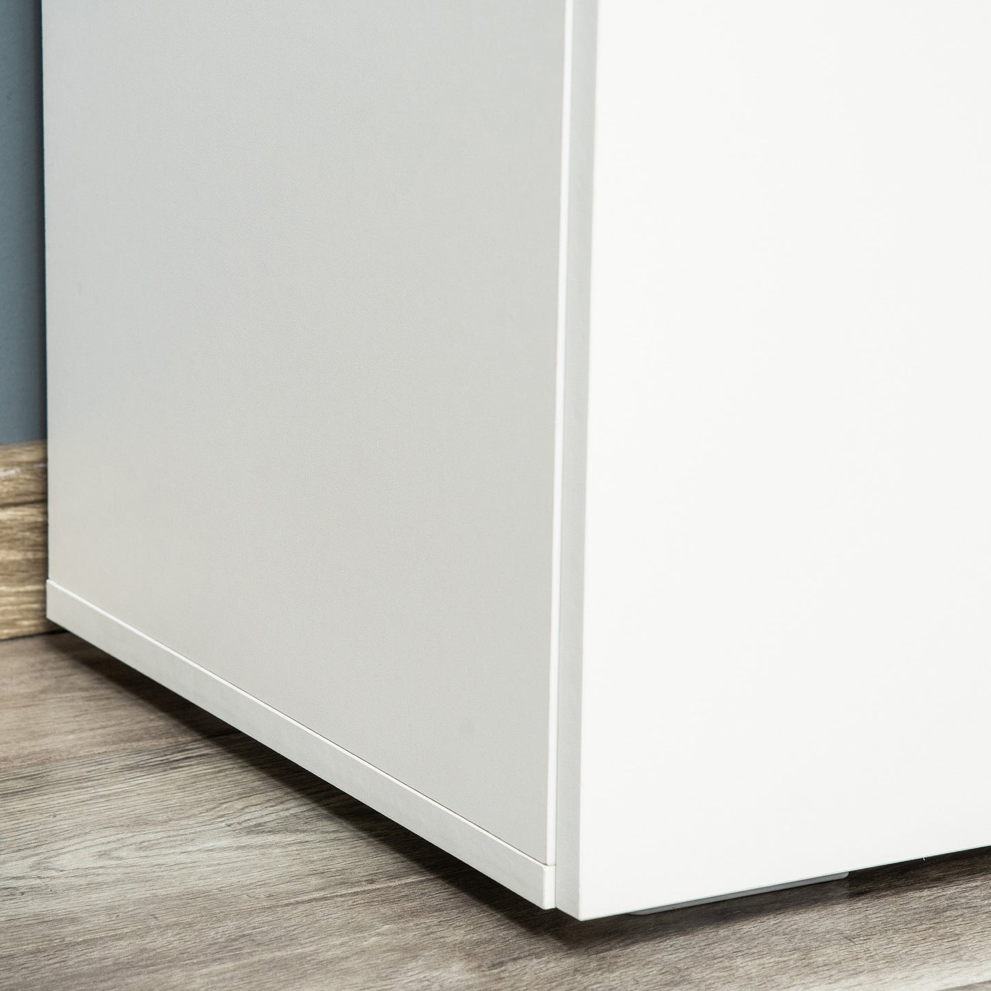 Cosofi White Wood Freestanding Storage Cabinet 2 Doors 2 Shelves