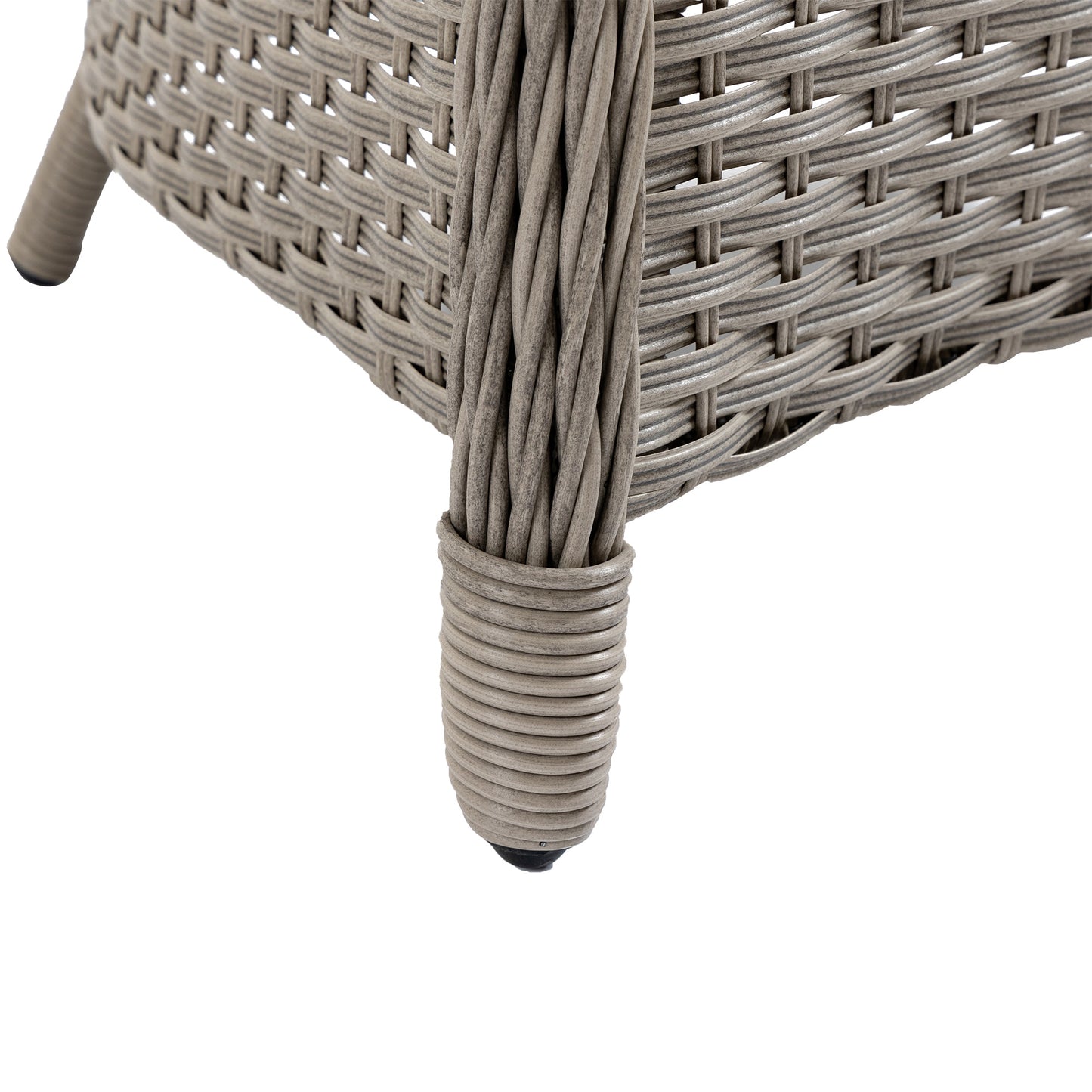 Vifi Rattan Grey 4 Seater Outdoor Dining Set With Glass Table And Cushions