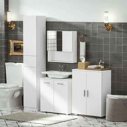 Letake Vaka High Gloss White Under Sink Vanity Cupboard With Adjustable Internal Shelving