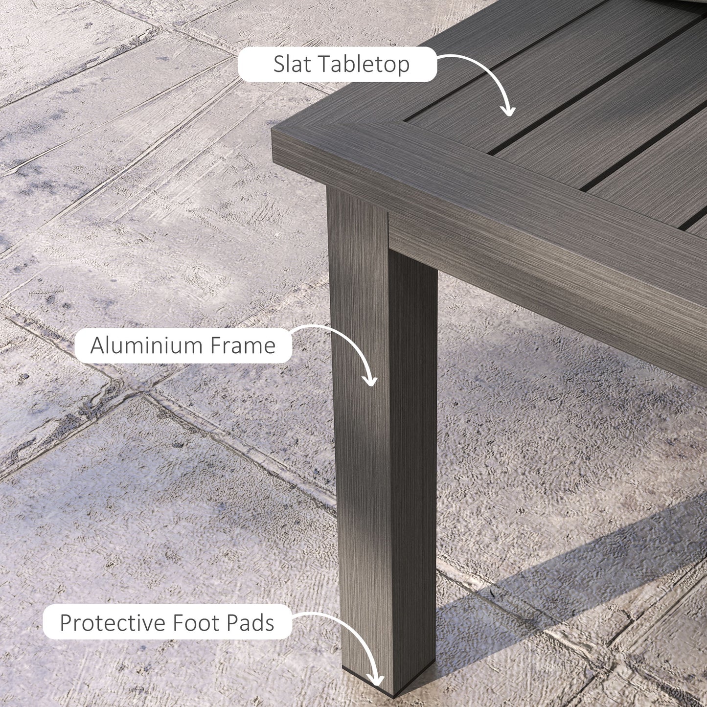 Ninori 100cm Aluminium Brown Outdoor Coffee Table