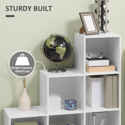 Yora Wood White 3 Tier 6 Cube Storage Bookcase