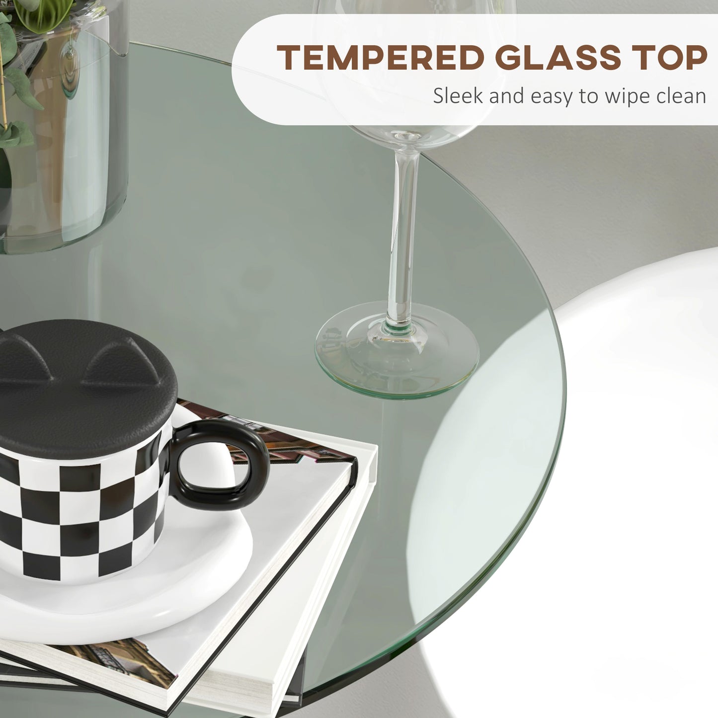 Lorapa Metal And Glass Clear High Top Bistro Table For 2 With Steel Base