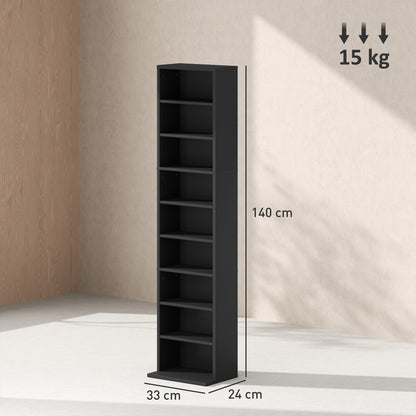 Veka Wood Black Narrow CD Storage Unit With 260 Disc Capacity