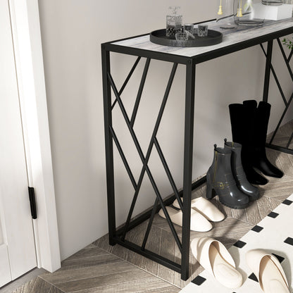 Toli 120cm Metal And Wooden Grey Industrial Console Table