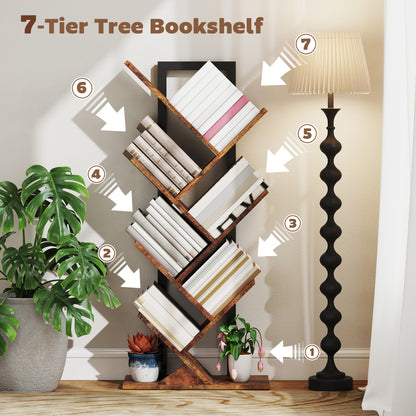 Modo Wood Wood Effect 6 Section Tree Style Bookcase