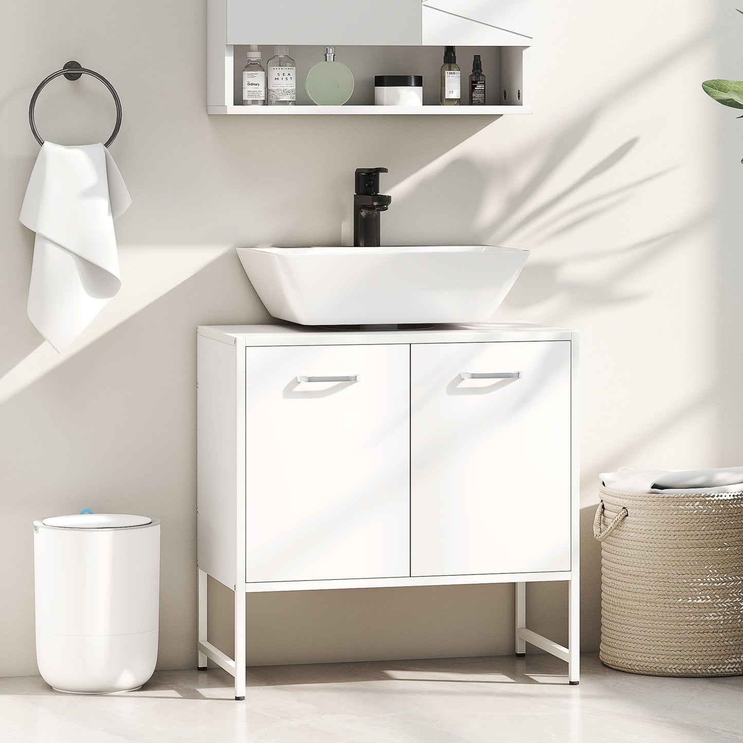 Lilo Fifi Under Sink Bathroom Vanity Cabinet With Soft Close Doors For Pedestal Basin White