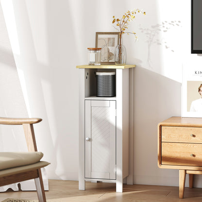 Redove Vama Compact Slim Bathroom Storage Unit With OFauxn Shelving And Adjustable Interior White 32 x 30 x 80 cm