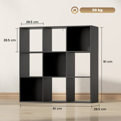 Solipa Wood Black 9 Cube Storage Bookcase