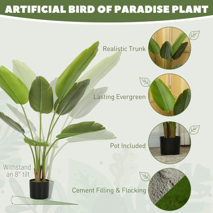 Lire Sesa Artificial Bird Of Paradise Style Plant With Textured Leaves In Pot H8 109cm