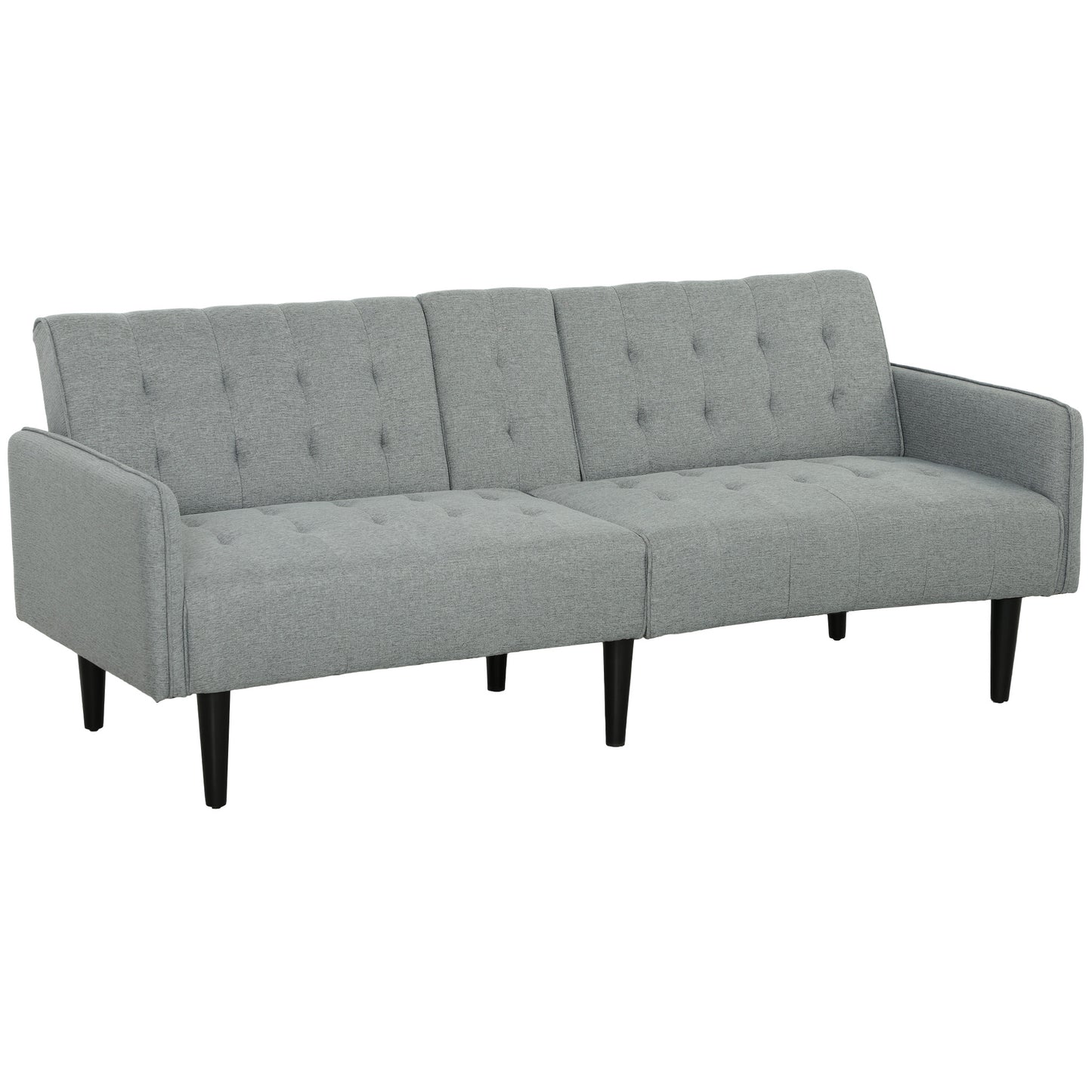 Valo Light Grey Upholstered 3 Seater Sofa Bed Tufted Diamond Pattern