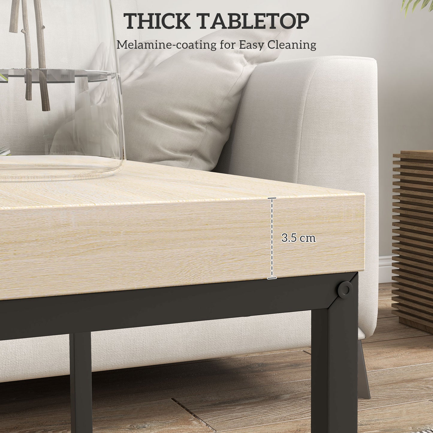 Vattesa Wooden Oak Finish Set Of 2 Nesting Coffee Tables