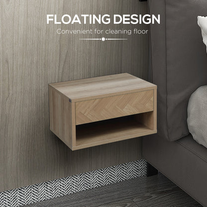 Lotoro Set Of 2 Natural Wood Floating Bedside Tables