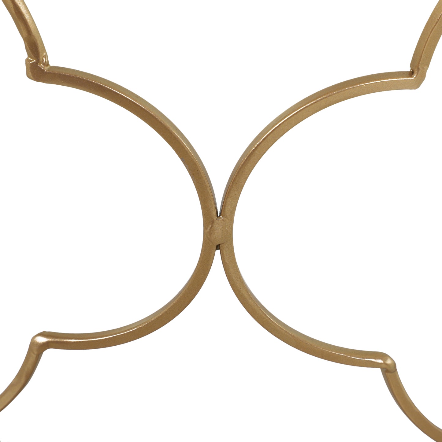 Takkita Metal And Glass Gold Tone Set Of 2 Nesting Side Tables With Tempered Glass Tops