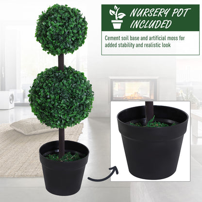Toto Nami Set Of 2 Artificial Boxwood Ball Trees In Pots Designed For Indoor Display