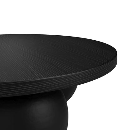 Templemore Abstract Modern Round Black Concrete Coffee Table