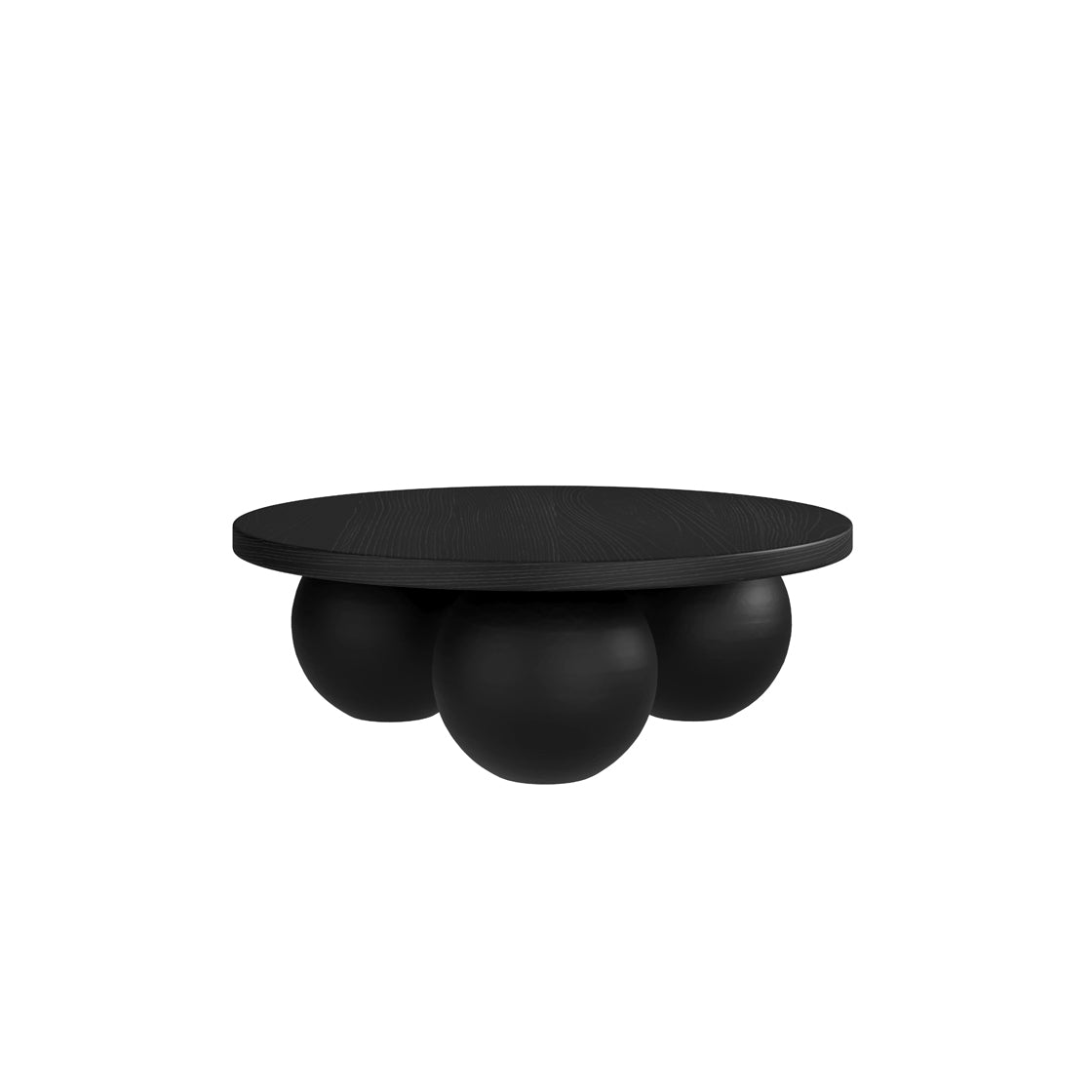 Templemore Abstract Modern Round Black Concrete Coffee Table