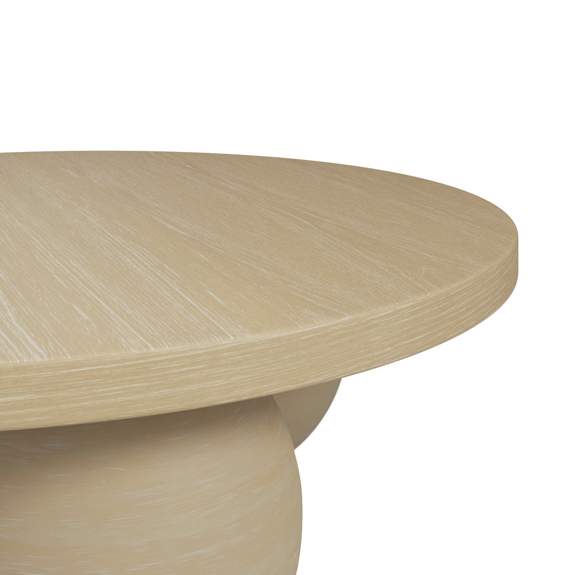 Templemore Abstract Modern Round Cream Concrete Coffee Table