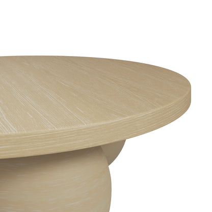 Templemore Abstract Modern Round Cream Concrete Coffee Table