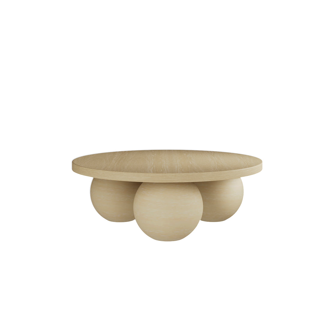 Templemore Abstract Modern Round Cream Concrete Coffee Table