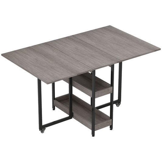 Roketo Fato Wooden Grey Wood Effect Drop Leaf Dining Table Seating 4