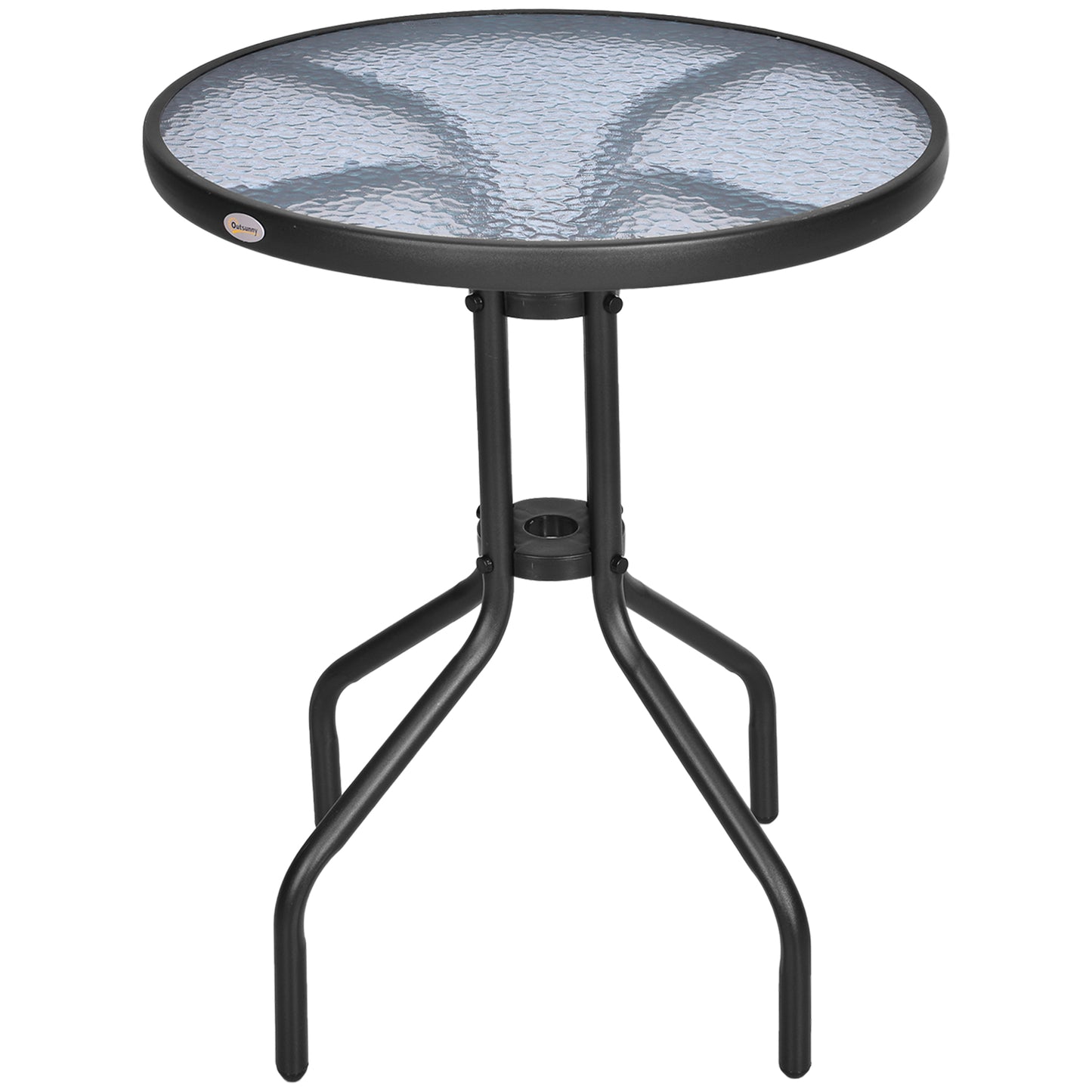 Rano Metal And Tempered Glass Outdoor Garden Round Bistro Coffee Table