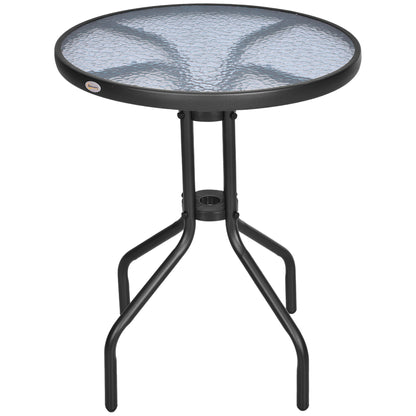 Rano Metal And Tempered Glass Outdoor Garden Round Bistro Coffee Table