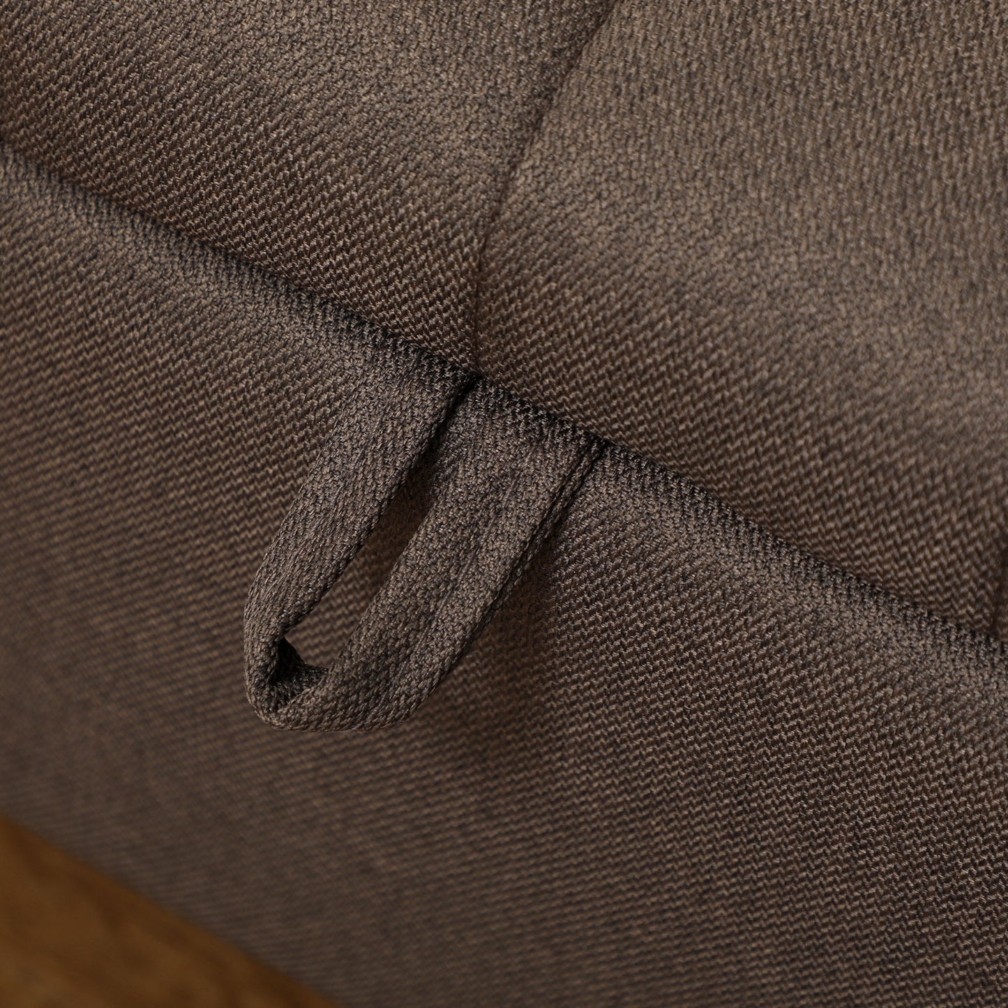 Mahano Linen Look Dark Brown Rectangle Storage Ottoman