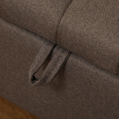 Mahano Linen Look Dark Brown Rectangle Storage Ottoman