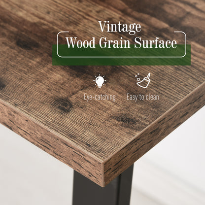 Rara 115cm Metal And Wood Rustic Brown And Black Industrial Writing Desk