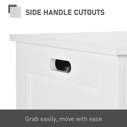 Loro Farmhouse Wooden White Lift Top Storage Chest With Safety Hinges
