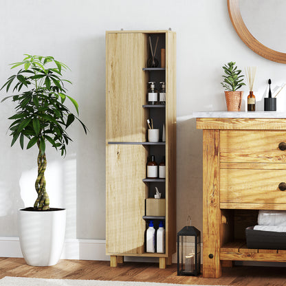 Lanoha Slim Multi Storage Bathroom Cabinet With Wood Effect Finish